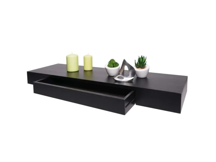 BERLINLODGE Wandregal HxBxT 8x80x25cm Schublade Massiv-Holz Schweberegal Wandboard Hängeregal Regal* Wandregale|Regale Massivholz