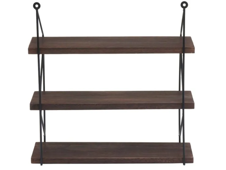 BERLINLODGE Wandregal HxBxT 40x40x13cm 3 Regalböden Metall Massiv-Holz Industrial Hängeregal Schweberegal Regal