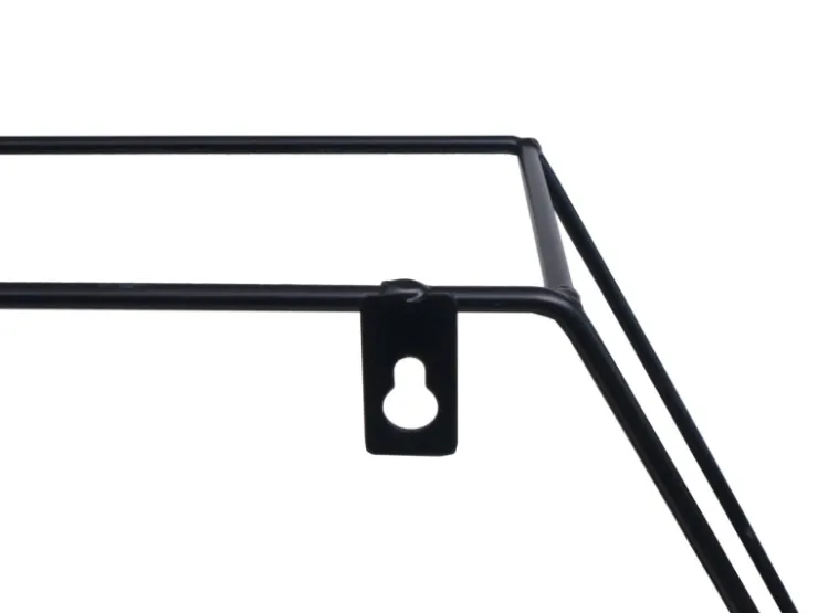 BERLINLODGE Wandregal Sechseckig HxBxT 43x49x11cm 3 Regalböden Metall Massiv-Holz Industrial Dunkel Hängeregal Schweberegal Regal