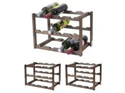 BERLINLODGE Weinregal Für 12 Flaschen HxBxT 30x42x26cm Tanne 3 Böden 1 Stück Flaschenregal Weinständer Weinhalter* Weitere Regale|Flaschenregale