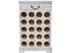 BERLINLODGE Weinregal Mit Schublade Flaschenregal 20 Flaschen HxBxT 76x48x31cm Shabby-Look Vintage* Holzregale