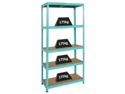 BERLINLODGE Wohnregal GREEN HULK HxBxT 180x90x40cm Fachlast 175kg 5 Ebenen