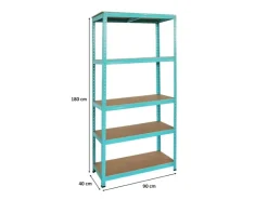 BERLINLODGE Wohnregal GREEN HULK HxBxT 180x90x40cm Fachlast 175kg 5 Ebenen