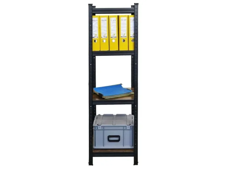 BERLINLODGE Wohnregal Ragnar HxBxT 150x45x45cm Fachlast 100kg Vintagebraun-Schwarz Bücherregal Standregal Büroregal