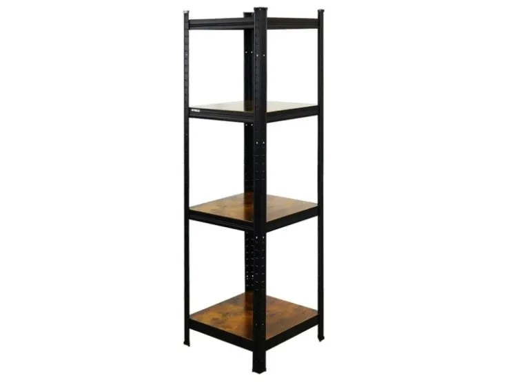 BERLINLODGE Wohnregal Ragnar HxBxT 150x45x45cm Fachlast 100kg Vintagebraun-Schwarz Bücherregal Standregal Büroregal
