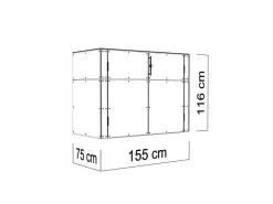 Bertilo Gartenschrank HPL Sideboard 155 cm x 75 cm x 116 cm Grau FSC®* Sideboards