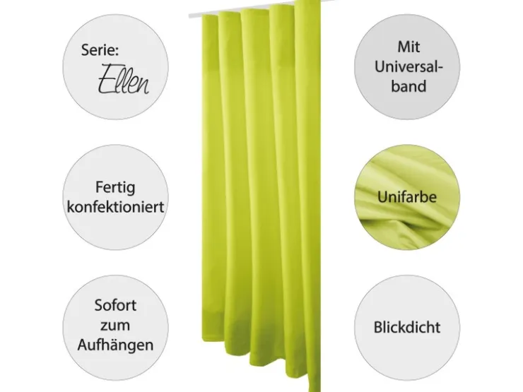 Bestgoodies Dekoschal Ellen Universalband Blickdicht 2er Pack 140 cm x 145 cm Grün