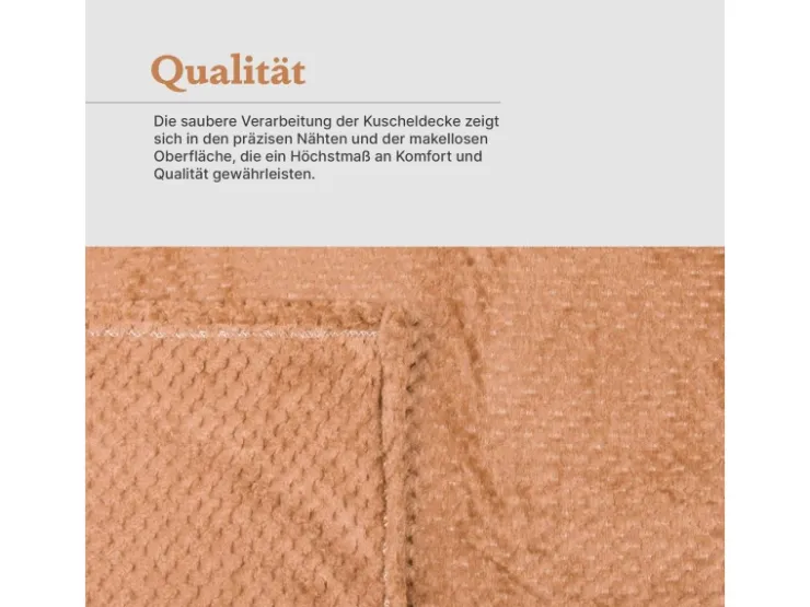 Bestgoodies Kuscheldecke 150 x 200 cm Cashmere Soft Touch Popcorn Caramel