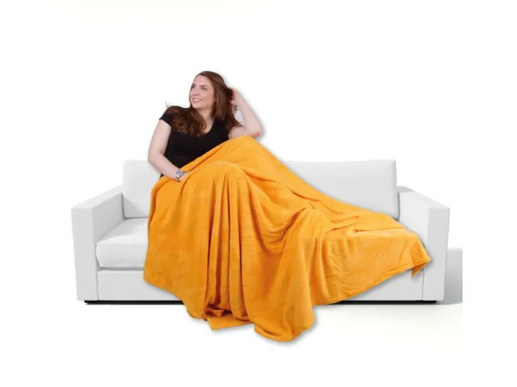 Bestgoodies Mikrofaser Decke Apricot 210 x 280 cm* Überwürfe|Decken