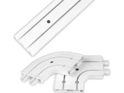 Bestlivings 210 cm Innenlaufschiene 2 Läufig & 2er Set Rundbogen / 1 x 120 cm & 1 x 90 cm* Gardinenschienen