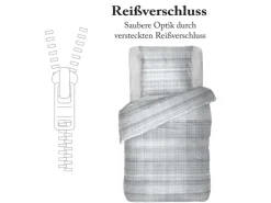 Bestlivings Bettwäsche Renforce 80 x 80 cm & 135 x 200 cm ZickZack Grau* Bettwäsche