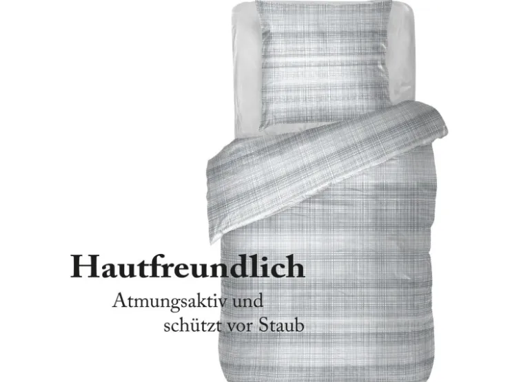 Bestlivings Bettwäsche Renforce 80 x 80 cm & 135 x 200 cm ZickZack Grau* Bettwäsche