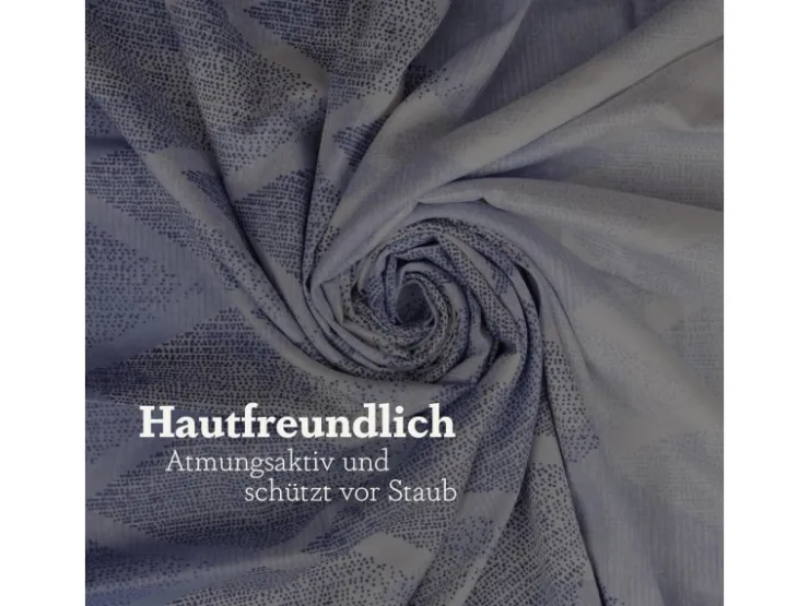 Bestlivings Bettwäsche Satin 80 x 80 cm & 135 x 200 cm Raute Blau