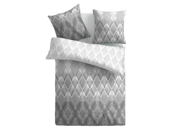 Bestlivings Bettwäsche Satin 80 x 80 cm & 135 x 200 cm Raute Grau* Überwürfe|Bettwäsche