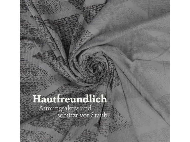 Bestlivings Bettwäsche Satin 80 x 80 cm & 135 x 200 cm Raute Grau* Überwürfe|Bettwäsche