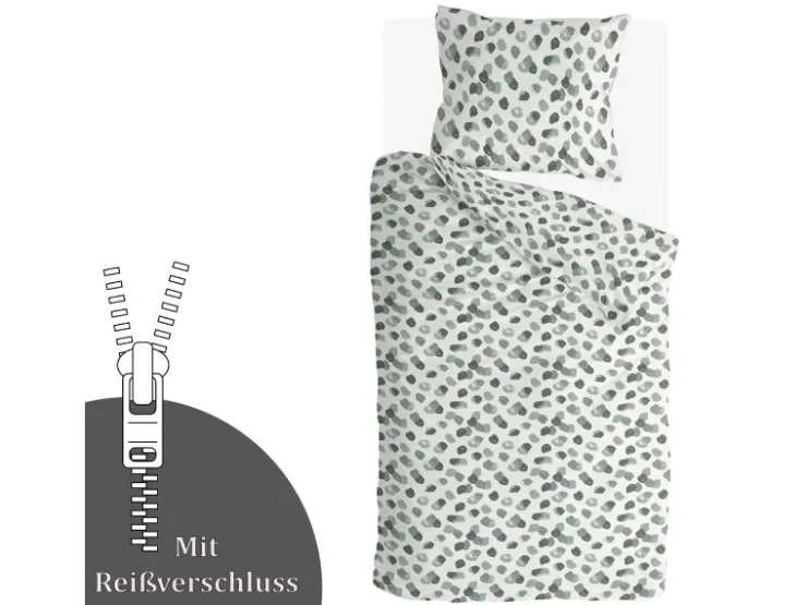 Bestlivings Bettwäsche-Set 135 x 200 cm Spotty Animal Green* Bettwäsche