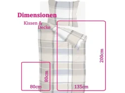 Bestlivings Bettwäsche-Set 135 x 200 cm Big Squares Zand