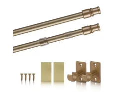 Bestlivings Cafehausstangen Matt Gold 50 bis 75 cm* Gardinenstangen
