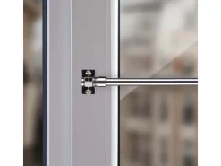 Bestlivings Cafehausstangen Glänzend Silber 75 bis 125 cm & Klemmträger* Gardinenstangen