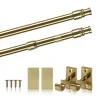 Bestlivings Cafehausstangen Messing Gold 50 bis 75 cm & Klemmträger* Gardinenstangen