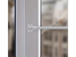 Bestlivings Cafehausstangen Weiß 125 bis 225 cm & Klemmträger* Seilspanngarnituren|Rollos