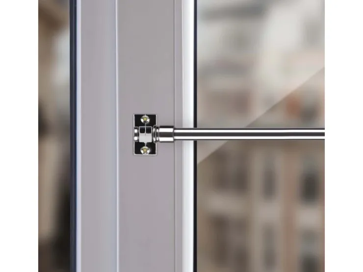 Bestlivings Cafehausstangen Glänzend Silber 125 bis 225 cm & Klemmträger