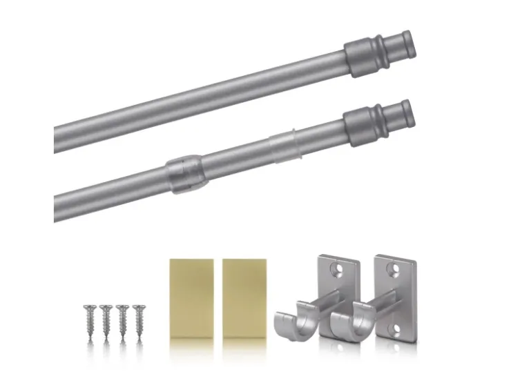 Bestlivings Cafehausstangen Matt Gold 50 bis 75 cm & Klemmträger* Gardinenstangen