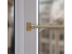 Bestlivings Cafehausstangen Matt Gold 50 bis 75 cm & Klemmträger* Gardinenstangen