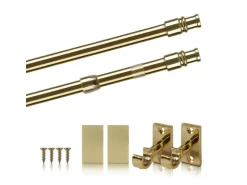 Bestlivings Cafehausstangen Messing Gold 125 bis 225 cm* Gardinenstangen