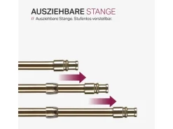 Bestlivings Cafehausstangen Messing Gold 125 bis 225 cm* Gardinenstangen