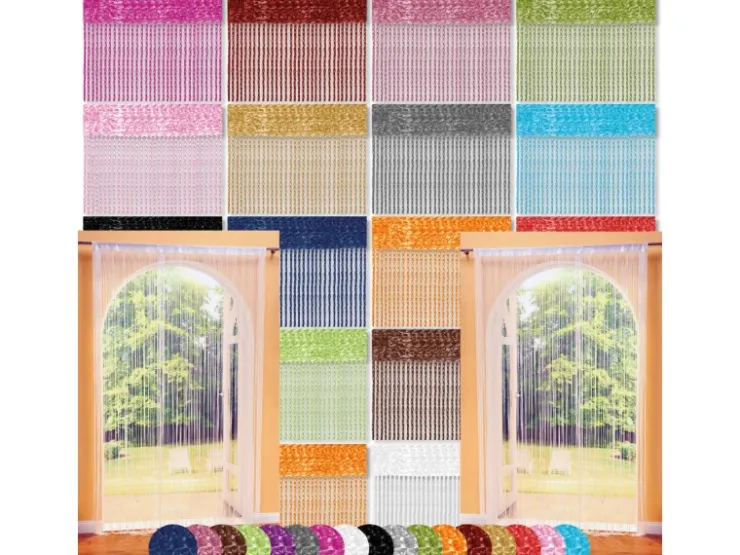 Bestlivings 2er Pack Fadenvorhang Fadengardine Gardine Vorhang 90 cm x 240 cm* Insektenschutz