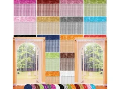 Bestlivings 2er Pack Fadenvorhang Fadengardine Gardine Vorhang 90 cm x 240 cm