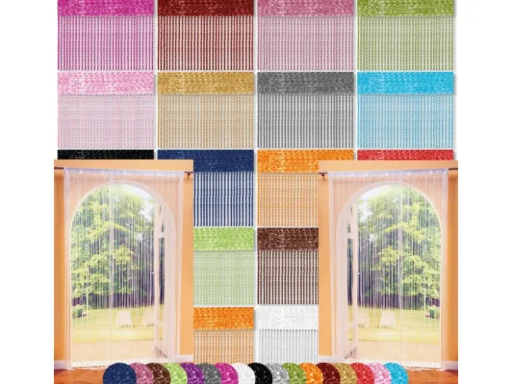 Bestlivings 2er Pack Fadenvorhang Fadengardine Gardine Vorhang 90 cm x 240 cm