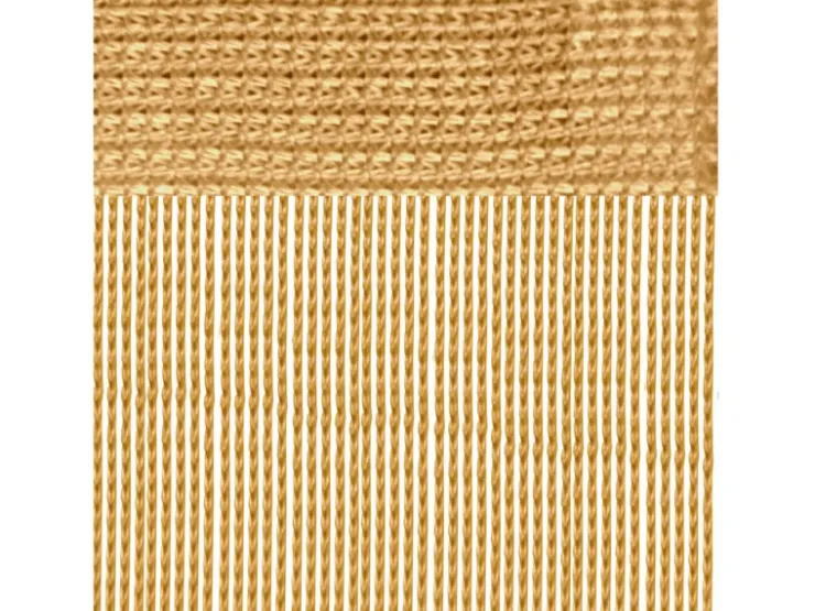 Bestlivings Fadengardine Vorhang für Wohnwagen Gold Plus Gardinenstange 56 cm x 185 cm