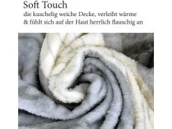 Bestlivings Flanell Kuscheldecke Soft Touch 130 x 170 Bella Casa Hellgrau Ornament* Überwürfe|Decken