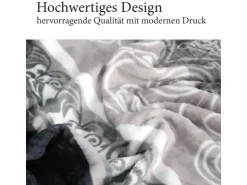Bestlivings Flanell Kuscheldecke Soft Touch 130 x 170 Bella Casa Hellgrau Ornament* Überwürfe|Decken