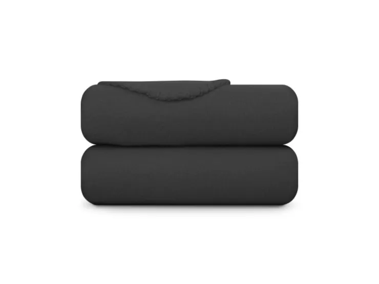 Bestlivings Fleecedecke Mit Kedernaht 130 x 170 cm Schwarz