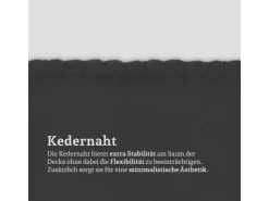 Bestlivings Fleecedecke Mit Kedernaht 130 x 170 cm Schwarz