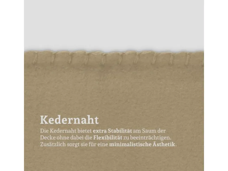 Bestlivings Fleecedecke Mit Kedernaht 130 x 170 cm Taupe* Überwürfe|Decken