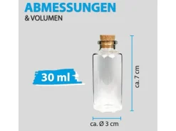 Bestlivings Fläschchen Glas mit Korken 30ml 12er Pack
