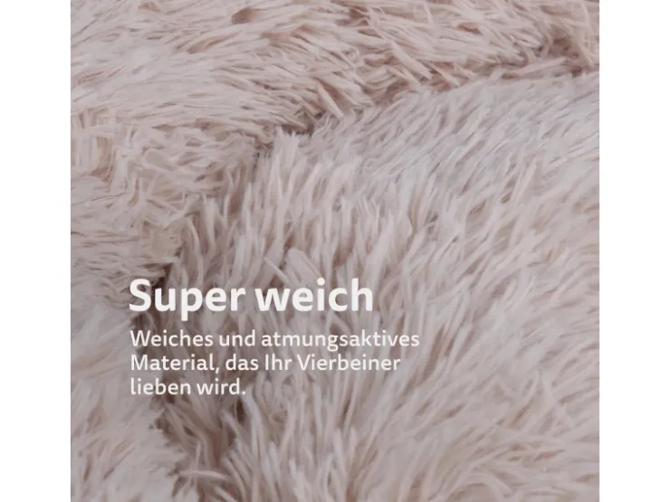 Bestlivings Haustierbett Fluffy Ø100cm Hundekissen Öko-Tex Hundebett Katzenbett