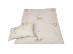 Bestlivings Kinder Bettwäsche 100 x 135 cm & 40 x 60 cm - Bärchen Beige