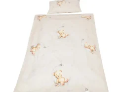 Bestlivings Kinder Bettwäsche 100 x 135 cm & 40 x 60 cm - Bärchen Beige