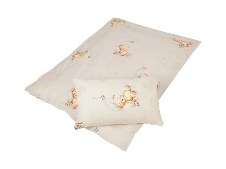 Bestlivings Kinder Bettwäsche 100 x 135 cm & 40 x 60 cm - Bärchen Beige