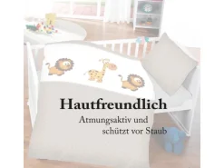 Bestlivings Kinder Bettwäsche 100 x 135 cm & 40 x 60 cm - Löwe & Giraffe