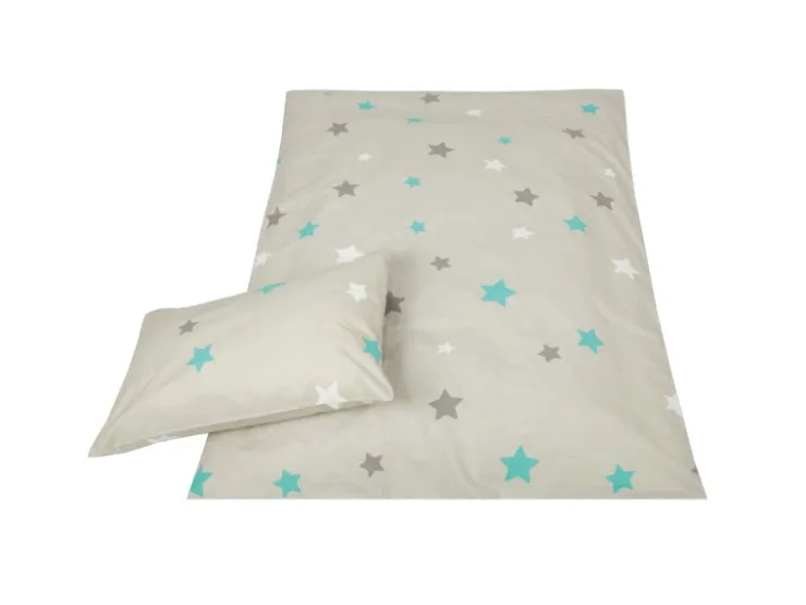 Bestlivings Kinder Bettwäsche 100 x 135 cm & 40 x 60 cm - Sterne Grau