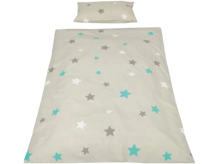 Bestlivings Kinder Bettwäsche 100 x 135 cm & 40 x 60 cm - Sterne Grau