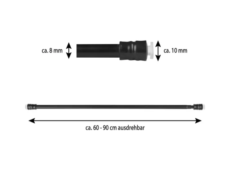 Bestlivings Klemmstange mit Schraubtechnik Schwarz 60 bis 90 cm* Türvorhänge
