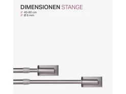 Bestlivings Klemmstange Spannvitrage Twist 40 bis 60 cm Silber* Gardinenstangen