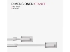 Bestlivings Klemmstange Spannvitrage Twist 60 bis 90 cm Weiß